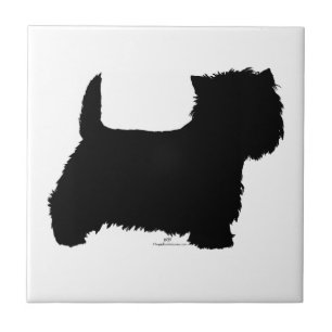 Staande Westie Silhouet Tegeltje