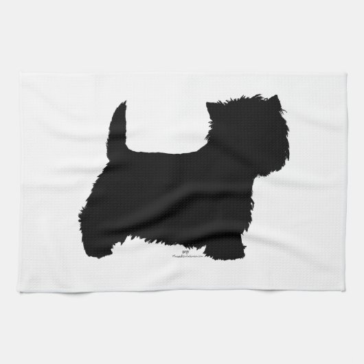 Staande Westie Silhouet Theedoek (Horizontaal)
