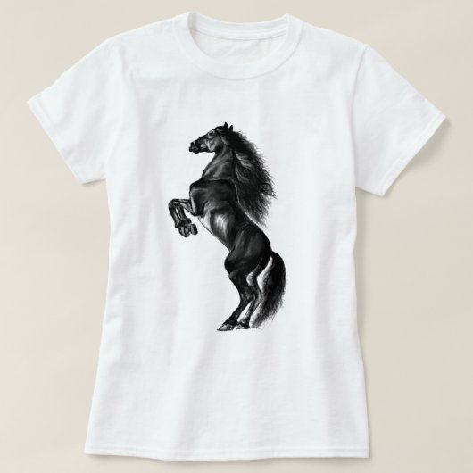 Staande wild paard T-shirt (Design voorkant)