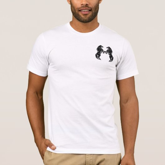 Staande Wild Paard T-Shirt met Aangepaste Tekst (Voorkant)