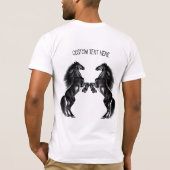 Staande Wild Paard T-Shirt met Aangepaste Tekst (Achterkant)