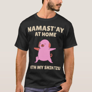 staande yoga hond meisje t-shirt