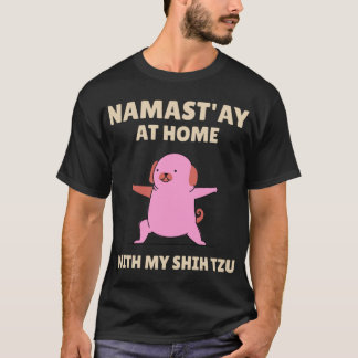 staande yoga hond meisje t-shirt