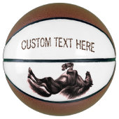 Staande Zwart Wild Paard Custom Text Basketbal (Voorkant)