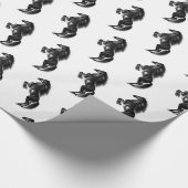 Staande zwart wild paard inpakpapier (Hoek)