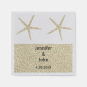 Staanvis Tropical Gold Glitter Silver Weddenschap Servet (Voorkant)