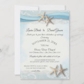 Staanvis Tropische  Beach Sky Blue Wedding Kaart (Voorkant)