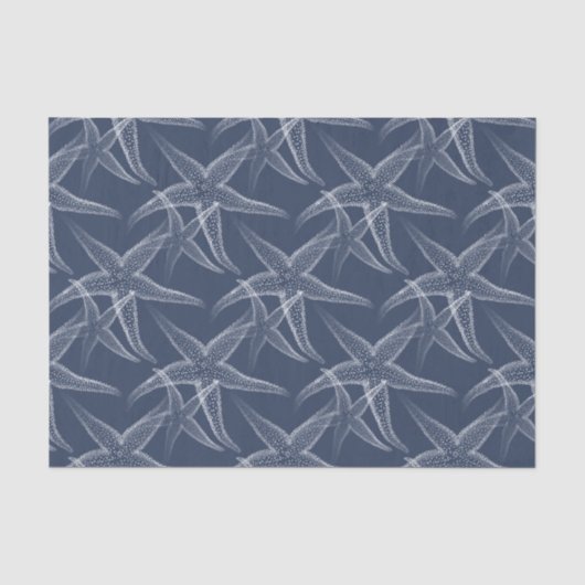 Staanvismarinepapier (Blauwe strand) Tissuepapier (Voorkant)