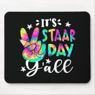 Staar Dag Yall Tie Dye Vredesteken Teacher Testen Muismat