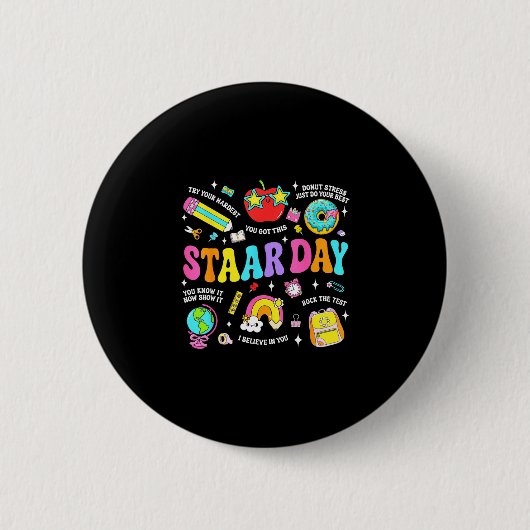 Staar-dagtest leraar student positief leraar ronde button 5,7 cm (Voorkant)