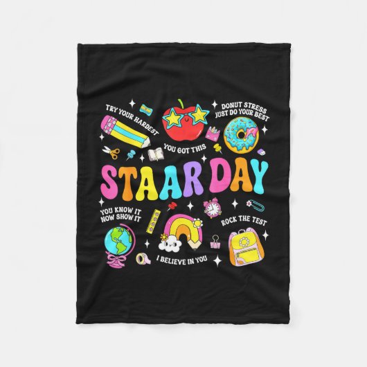 Staar-dagtest leraar student positieve leraar fleece deken (Voorkant)