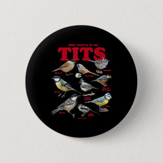 Staar niet naar mijn vogels ronde button 5,7 cm