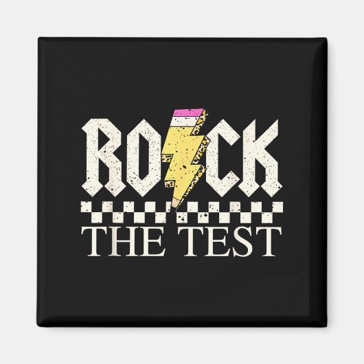 Staar Staat Testdag Rock De Test ABCD Leraar Magneet (Voorkant)