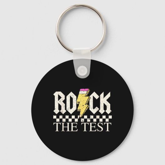 Staar Staat Toetsdag Rock De Test ABCD Leraar Sleutelhanger (Voorkant)