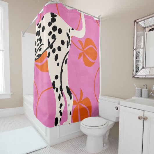 Staart en textuur douchegordijn (In situ)