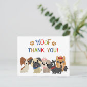 Staart kwispelende hondenverjaardag Dank u Briefka Briefkaart (Staand voorkant)