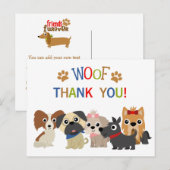 Staart kwispelende hondenverjaardag Dank u Briefka Briefkaart (Voorkant / Achterkant)