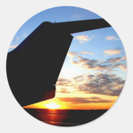 Staart naar het westen ronde sticker