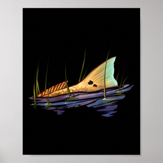 Staart Rode Zeebaars Rode Trom Vis Shirt Rode Zeeb Poster (Voorkant)