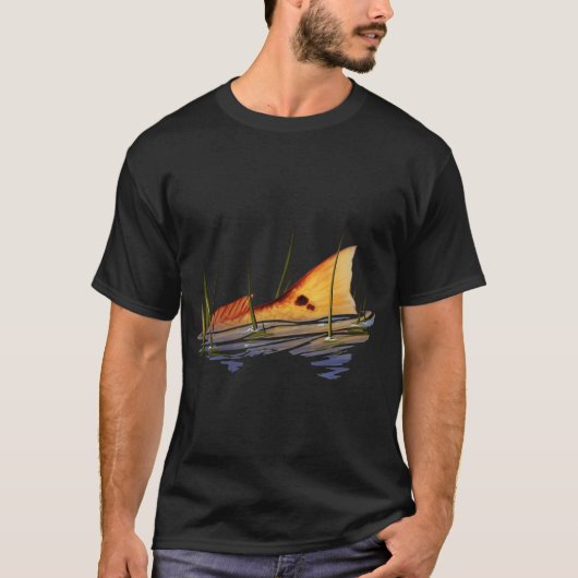 Staart rode zeebrasem in gras t-shirt (Voorkant)