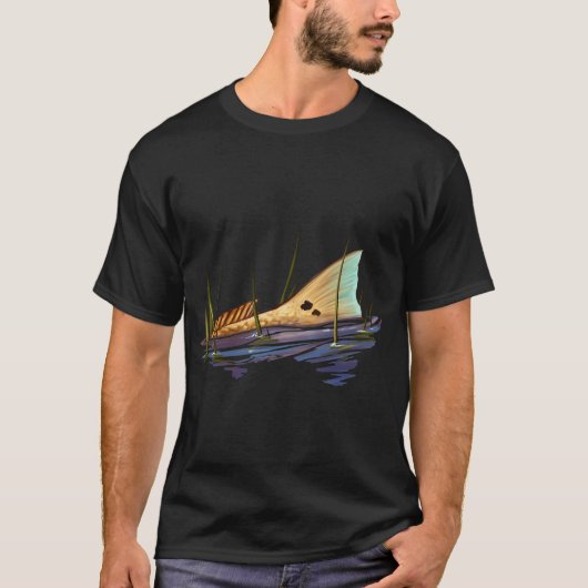 Staart rode zeebrasem in gras t-shirt (Voorkant)