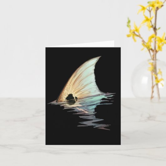 staart roodbaars staart rode trommel vis Shirt Kaart (Gele Bloem)