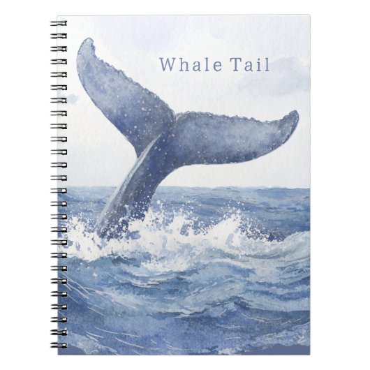 Staart van de blauwe oceanwalvis notitieboek (Voorkant)