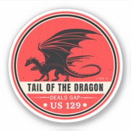 Staart van de Dragon Deals Gap Motorcycle road tri Sticker