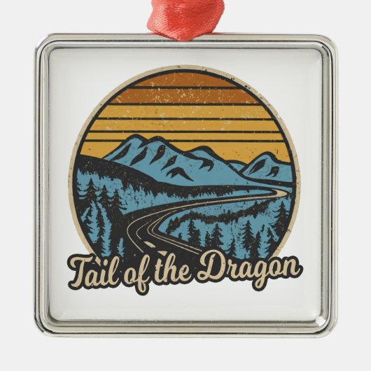 Staart van de Dragon Retro Metalen Ornament (Voorkant)