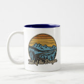 Staart van de Dragon Retro Tweekleurige Koffiemok (Links)