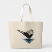 Staart van een walvis grote tote bag (Achterkant)