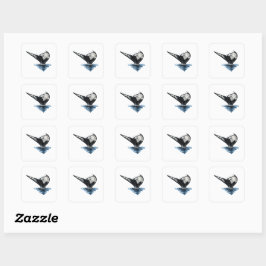 Staart van een walvis vierkante sticker