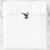 Staart van een walvis vierkante sticker (Tas)