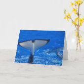 Staart van een Wenskaart van de Walvis Kaart (Gele Bloem)