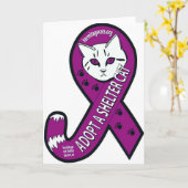 Staartbewustzijnslint: Adopteer een opvangkat Kaart (Gele Bloem)