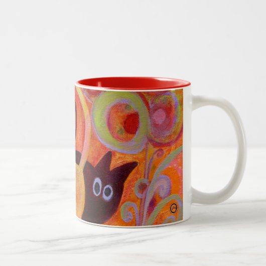 staarten en katten tweekleurige koffiemok (Rechts)