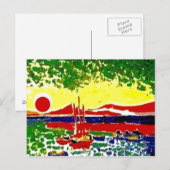 Staarten en strandzonnescherm briefkaart (Voorkant / Achterkant)