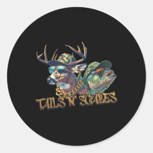 Staarten N Schalen Grappig Jagen Vader Dag Liefde Ronde Sticker