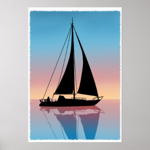 Staarten op Sunset Silhouette Poster