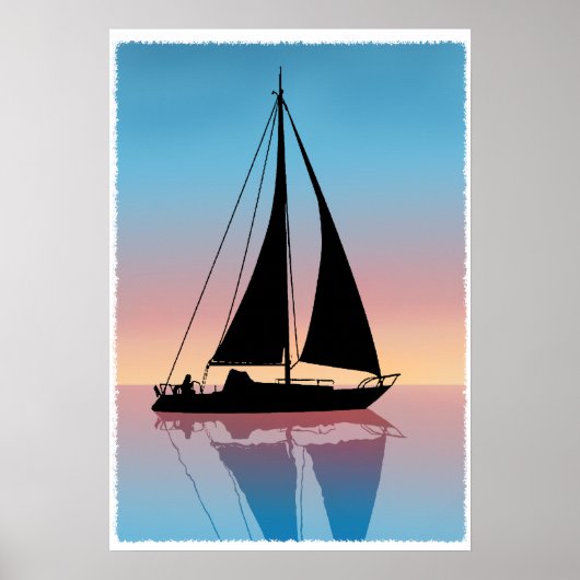 Staarten op Sunset Silhouette Poster (Voorkant)
