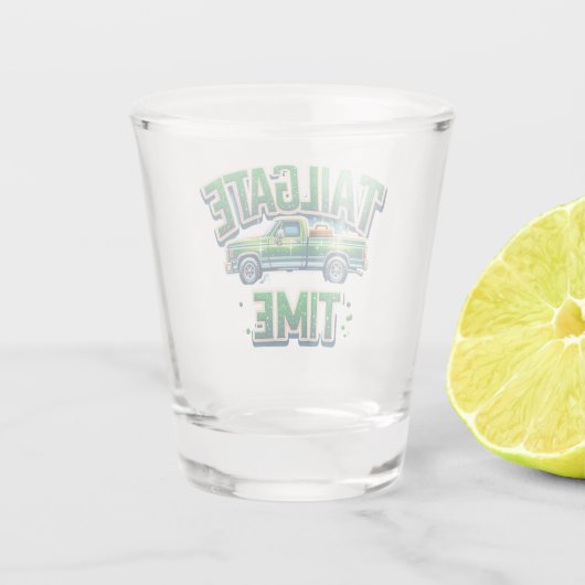 Staartklep tijd groene vrachtwagen shot glas (Achterkant)