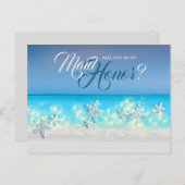 Staartparadijsblauwe wateren tropische makreeleer aankondigingskaart (Voorkant / Achterkant)