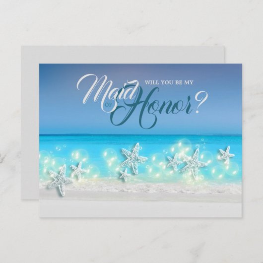 Staartparadijsblauwe wateren tropische makreeleer aankondigingskaart (Voorkant / Achterkant)