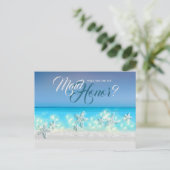 Staartparadijsblauwe wateren tropische makreeleer aankondigingskaart (Staand voorkant)