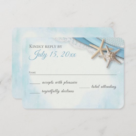  staartrog en Sky Blue Ribbon RSVP (Voorkant / Achterkant)