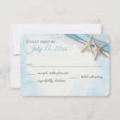 staartrog en Sky Blue Ribbon RSVP Kaartje (Voorkant)