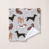 Staartshond hondenpatroon bad handdoek (Wasdoekje)