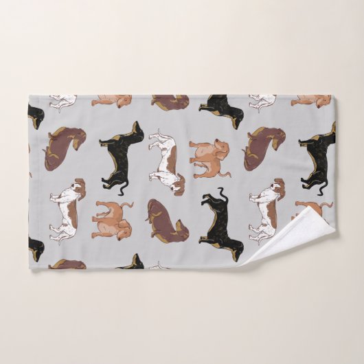 Staartshond hondenpatroon bad handdoek (Handdoek)
