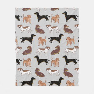 Staartshond hondenpatroon fleece deken