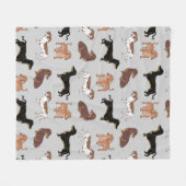 Staartshond hondenpatroon fleece deken (Voorkant (Horizontaal))